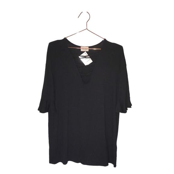 143 Story by Line Up Black Jersey Knit Top - Size 16 - Picture 1 of 6